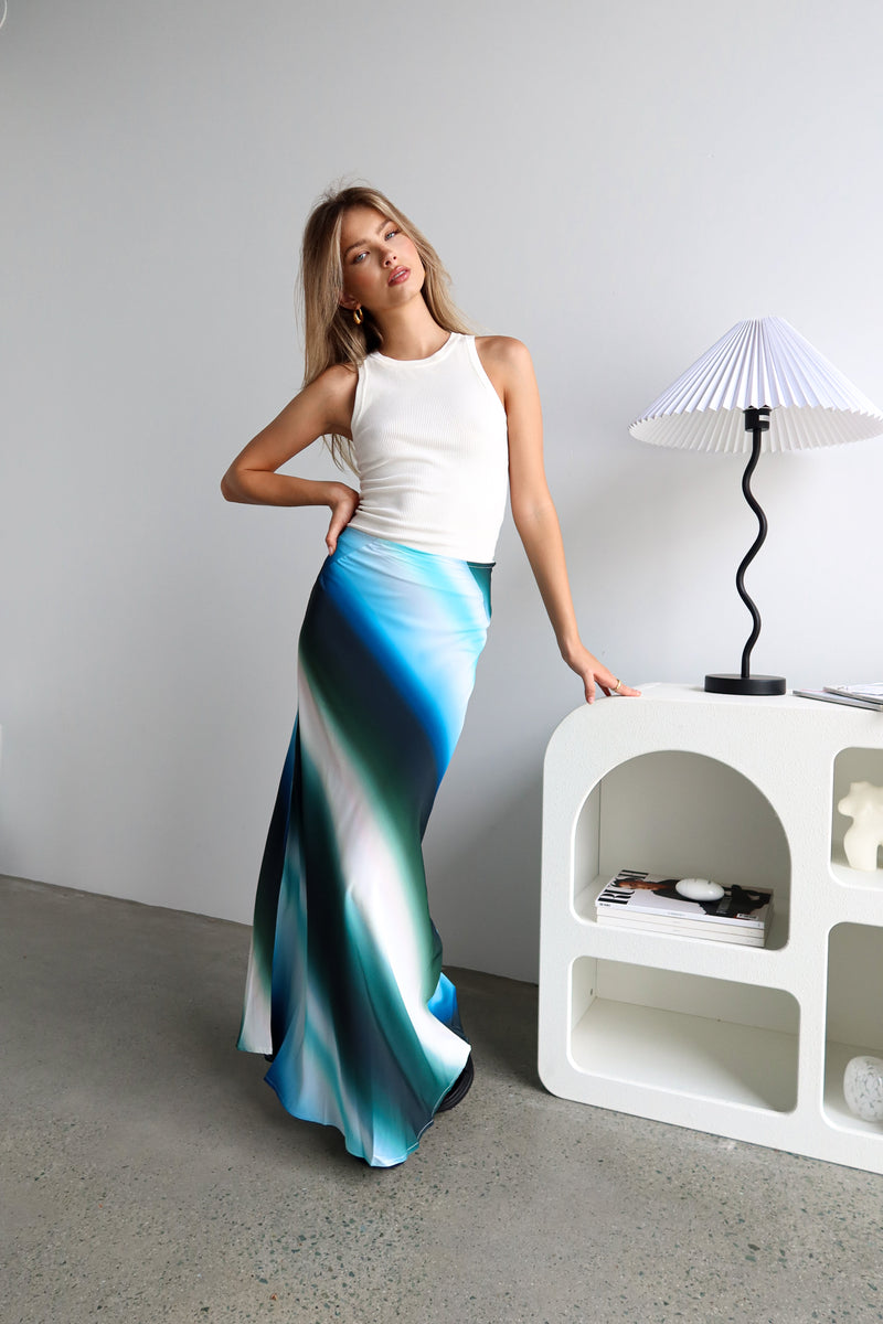 Celestite Maxi Skirt | Blue - Sol + Sand