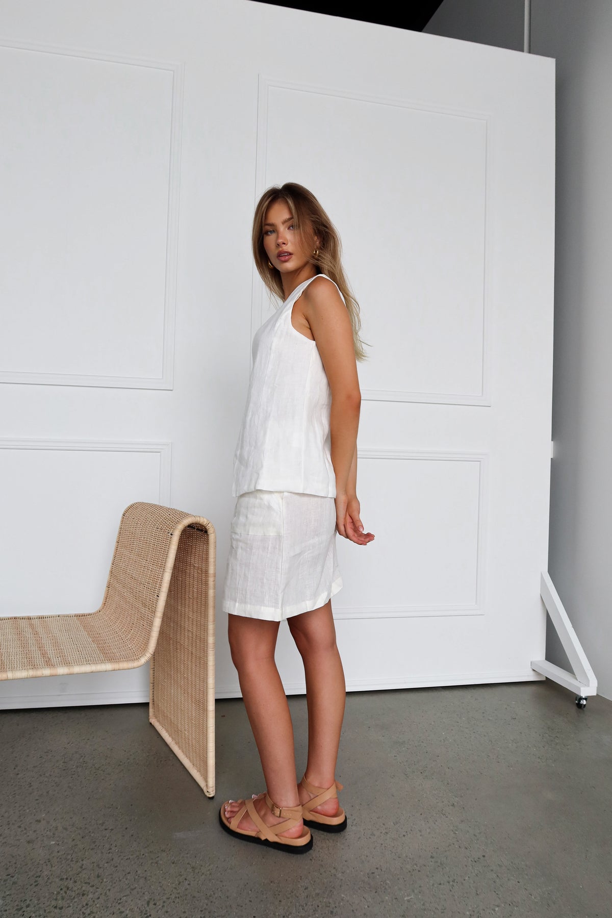 Cypress Linen Skirt | White - Sol + Sand