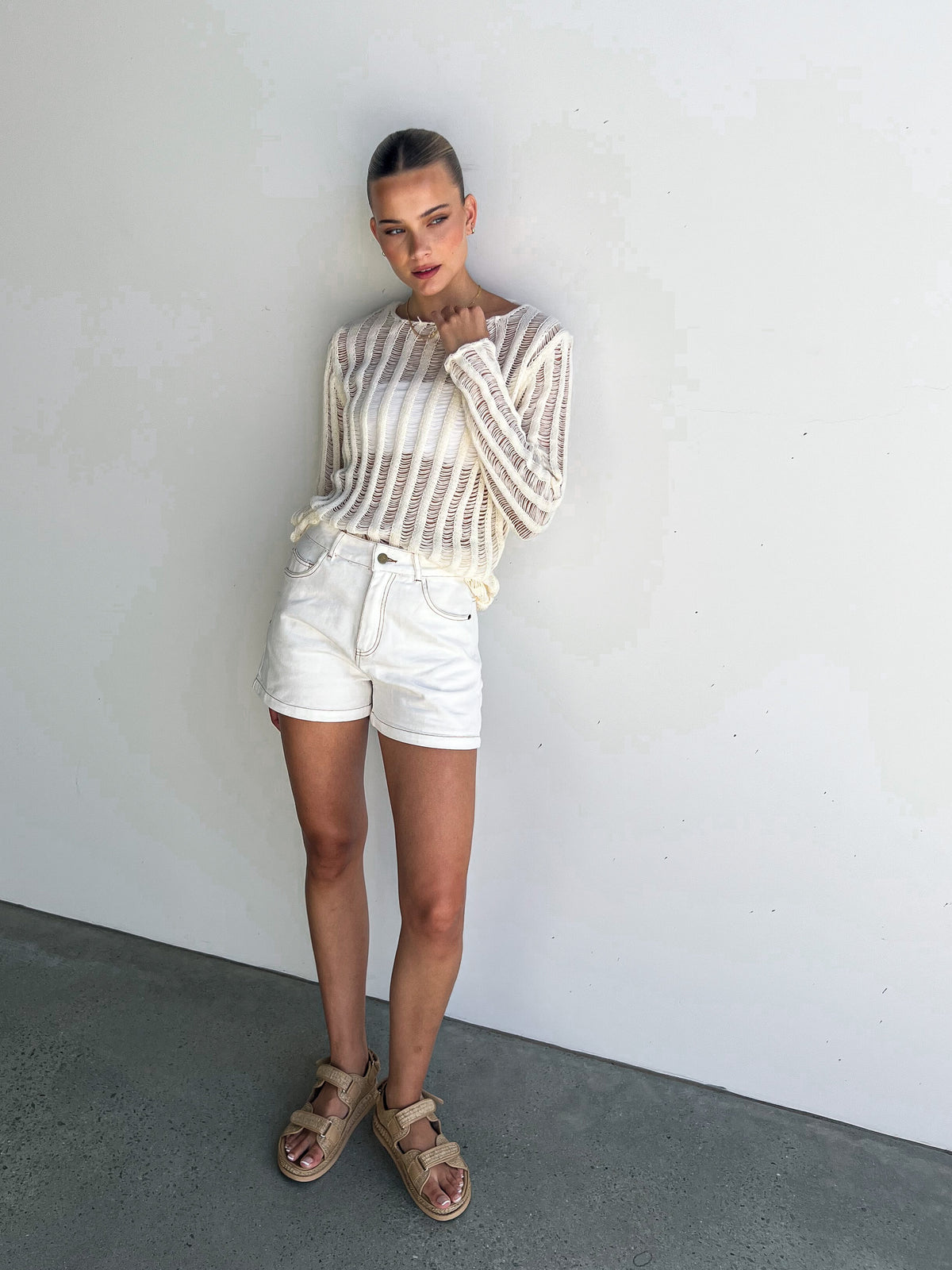 Cali Denim Shorts | White - Sol + Sand