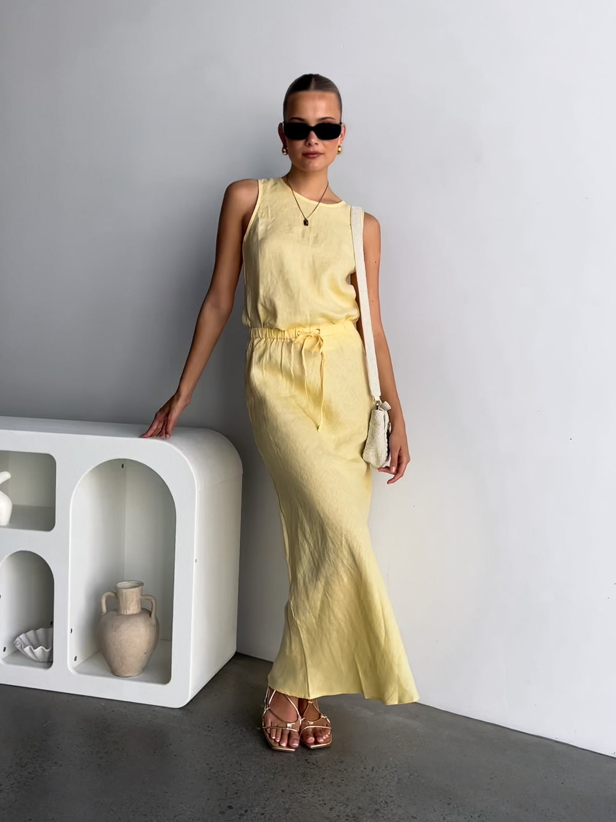 Lilly Linen Skirt | Lemon - Sol + Sand