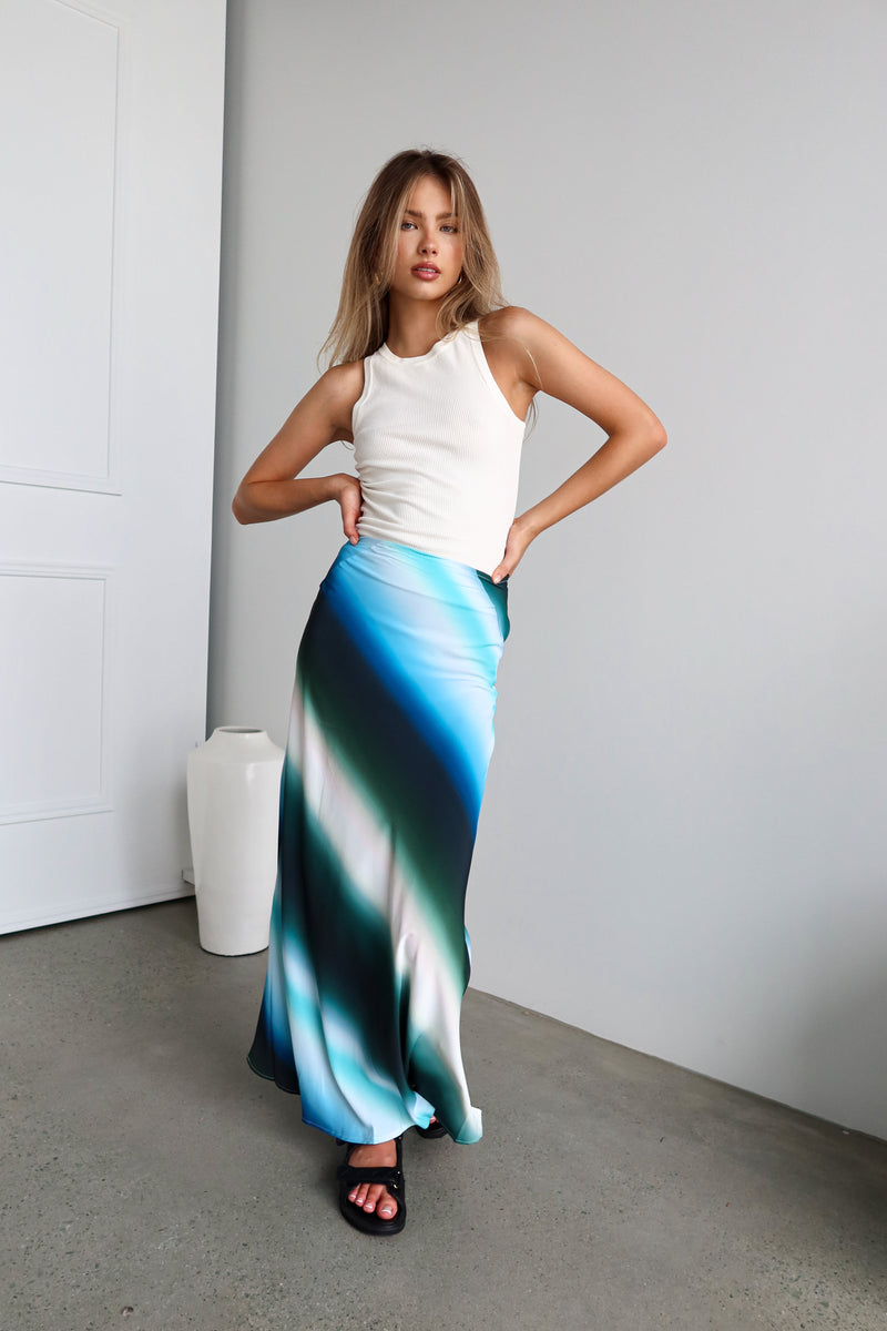 Celestite Maxi Skirt | Blue - Sol + Sand