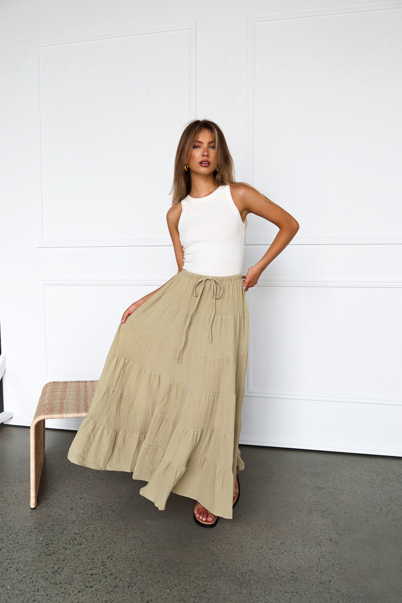 Jasmine Maxi Skirt | Sage - Sol + Sand