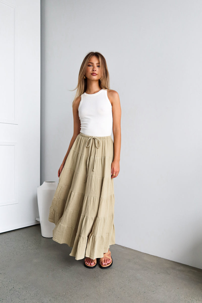 Jasmine Maxi Skirt | Sage - Sol + Sand