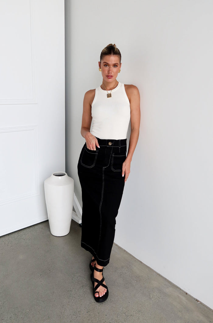 Danna Maxi Skirt - Black - Sól+Sand