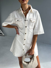 Cali Denim Dress | White - Sol + Sand